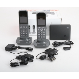 Gigaset CL390A Duo DECT/GAP Telefon Festnetztelefon Anrufbeantworter Babyphone analog grau (240699)