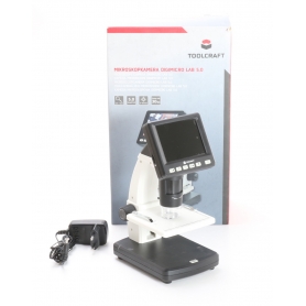 Toolcraft DigiMicro Lab 5.0 USB LCD Mikroskop Monitor max. Vergrößerung 500 Zoom 4fach schwarz weiß (242124)