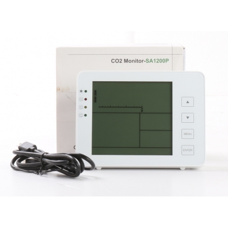 SA 1200P Kohlendioxid-Messgerät Gasmessgerät CO2 Luftfeuchtigkeit Datenlogger weiß (244692)