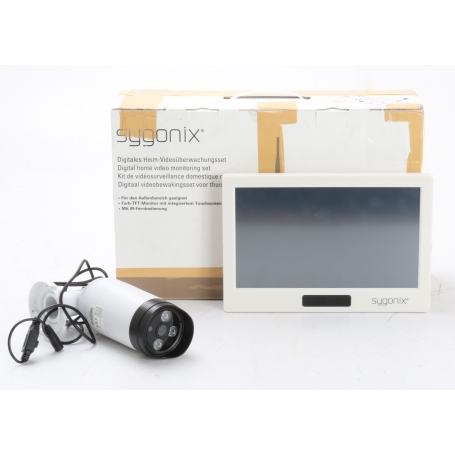 Sygonix 1594378 Funk-Überwachungskamera-Set 1 Kamera 2,4GHz 10 Touch-Display FHD Aufnahme Nachtsichtfunktion weiß (244709)
