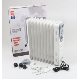 Eurom RAD 2000 Ölradiator Heizung Heizkörper 2000 Watt Thermostat Umkippschutz Überhitzungsschutz weiß (253224)