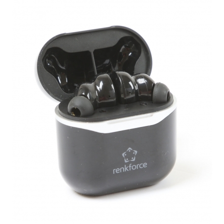 Renkforce RF-NCE-500 In Ear Stereo-Headset Kopfhörer Bluetooth Noise Cancelling Lautstärkeregelung schwarz (255656)