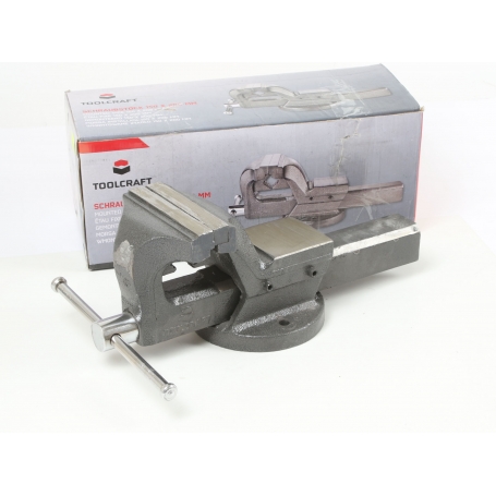 Toolcraft TO-5342451 Schraubstock Schraubzwinge Halterung 200mm Spannweite 150mm Beckenbreite Stahl silber (255722)
