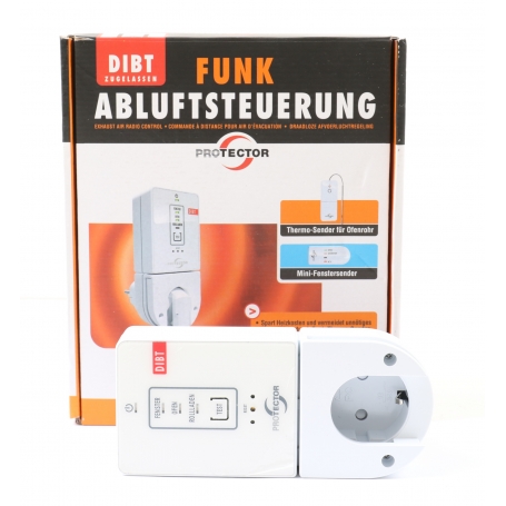 Protector Thermo AS-7030 Funk Abluftsteuerung 2 Funk-Sender bis 50 Meter weiß (257105)