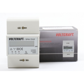 Voltcraft DPM-314D digitaler Drehstromzähler Stromzähler LC-Display 3x230/400V 0,04-100A IP54 weiß (258945)