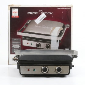 Profi Cook PCKG1029 Elektro Tischgrill Kontakt-Grill 2000 Watt Camping Garten silber (259360)