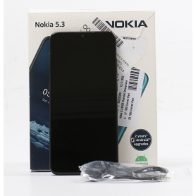Nokia 5.3 6,55 Smartphone Handy 64GB 13MP HD+ Fingerabdrucksensor Gesichtserkennung Dual-SIM Android schwarz (258886)