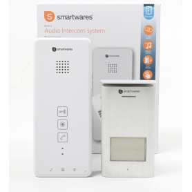 Smartwares DIC-21112 Türsprechanlage Klingel 2-Draht Komplett-Set 1 Familienhaus silber weiß (260327)