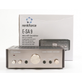 Renkforce E-SA9 Stereo-Verstärker Mini-Verstärker 2x12W silber dunkelbraun (260316)