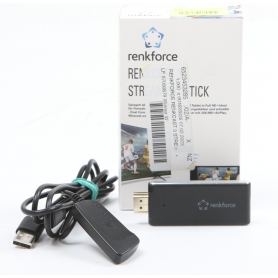 Renkforce renkCast 3 HDMI Streaming Stick AirPlay Miracast DLNA externe Antenne WLAN USB schwarz (261606)