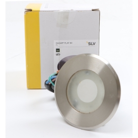 SLV DASAR FLAT 80 Outdoor Bodeneinbauleuchte, LED, 3,5W, 3000K, IP67, rund, edelstahl gebürstet (228412) (261620)