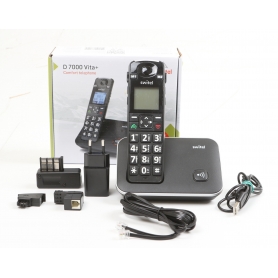 Switel D7000 Vita+ Schnurloses Telefon Seniorentelefon DECT GAP analog Freisprechen schwarz (261701)