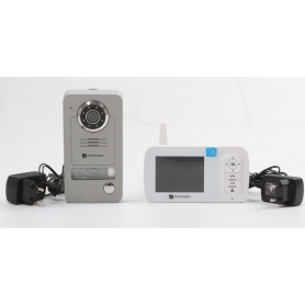 Smartwares VD38W Funk-Video-Türsprechanlage Türstation Nachtsicht Aufputz grau silber (262475)