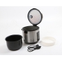 Tristar RK-6138 Dampfgarer Reiskocher Dampfkocher 2,2 Liter 900 Watt Messbecher Timer silber schwarz (263007)
