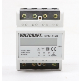 Voltcraft DPM-314D digitaler Drehstromzähler Stromzähler LC-Display 3x230/400V 0,04-100A IP54 weiß (264529)