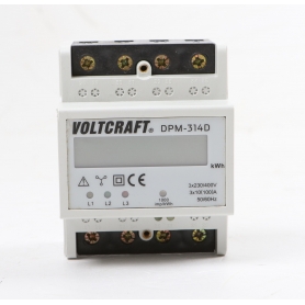 Voltcraft DPM-314D digitaler Drehstromzähler Stromzähler LC-Display 3x230/400V 0,04-100A IP54 weiß (264530)