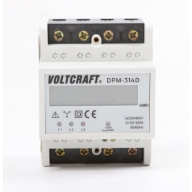 Voltcraft DPM-314D digitaler Drehstromzähler Stromzähler LC-Display 3x230/400V 0,04-100A IP54 weiß (264532)