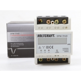 Voltcraft DPM-314D digitaler Drehstromzähler Stromzähler LC-Display 3x230/400V 0,04-100A IP54 weiß (264537)