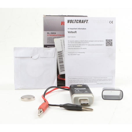 Voltcraft DL-260A Strom-Datenlogger Messgröße Strom bis 20mA PDF Funktion USB schwarz rot (264626)