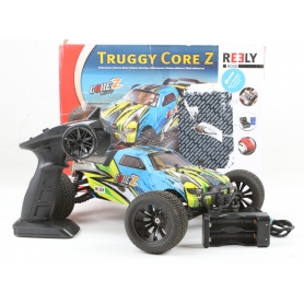 Reely RE-6720006 RC Einsteiger Modellauto Truggy Elektro Allradantrieb 4WD 1:10 XS 2,4GHz RtR blau grün (264308)