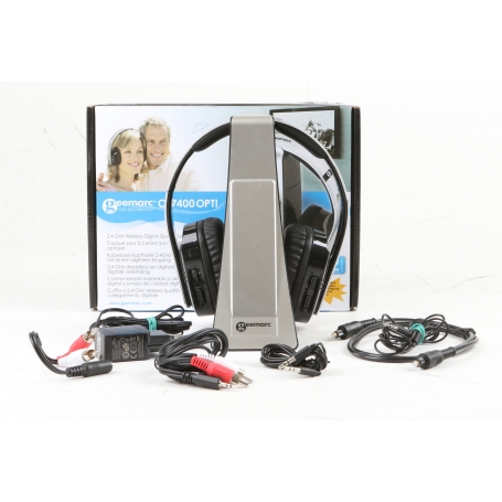 Geemarc CL7400 OPTI In Ear Kopfhörer Over Ear Headset TV Funk 125dB 1,4GHz grau (264657)