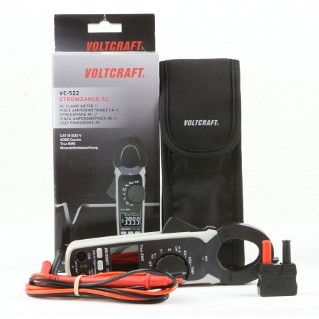 VOLTCRAFT VC-522 Stromzange Hand-Multimeter Zangenmessgerät CAT III 600V/AC 4000 Counts (264945)