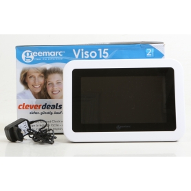 Geemarc VISO15_WH_VDE Tischuhr Wanduhr Funkuhr digital Uhr Wochentage Datum Senioren weiß (265983)