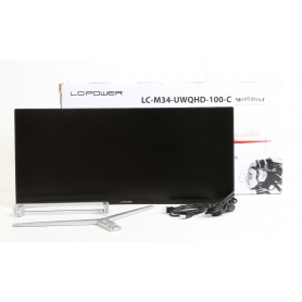 LC Power LC-M34-UWQHD-100-C 34 Gaming Monitor 4ms Reaktionszeit 3440x1440 Pixel HDMI UWQHD weiß silber (266018)