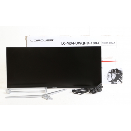 LC Power LC-M34-UWQHD-100-C 34 Gaming Monitor 4ms Reaktionszeit 3440x1440 Pixel HDMI UWQHD weiß silber (266018)
