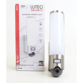 Lutec Elara LED-Wandleuchte Kameraleuchte Mikrofon Überwachungskamera Bewegungsmelder 17,50 Watt edelstahl (266095)