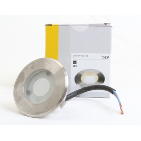 SLV DASAR FLAT 80 Outdoor Bodeneinbauleuchte, LED, 3,5W, 3000K, IP67, rund, edelstahl gebürstet (228412) (266148)