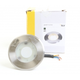 SLV DASAR FLAT 80 Outdoor Bodeneinbauleuchte, LED, 3,5W, 3000K, IP67, rund, edelstahl gebürstet (228412) (266149)