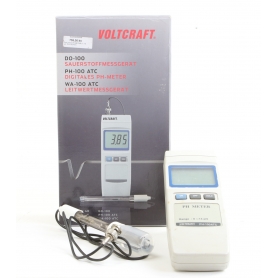 Voltcraft PH-100 ATC Digitales pH-Meter pH-Messgerät 0-14pH 9V Temperatur-Kompensation grau (266088)