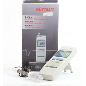 Voltcraft PH-100 ATC Digitales pH-Meter pH-Messgerät 0-14pH 9V Temperatur-Kompensation grau (266225)