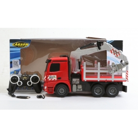 Carson Modellsport Holztransporter 1:20 RC Einsteiger Funktionsmodell Landwirtschaftsfahrzeug Akku Ladegerät rot (266561)