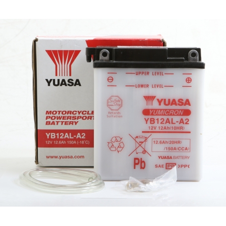 Yuasa YB12ALA2DC Motorradbatterie Batterie Akku 12V 12,6Ah Blei-Säure weiß (266151)