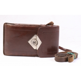 OEM Leder Etui Tasche 17 x 9,5 x 3,5 cm braun für Klappkameras (267753)