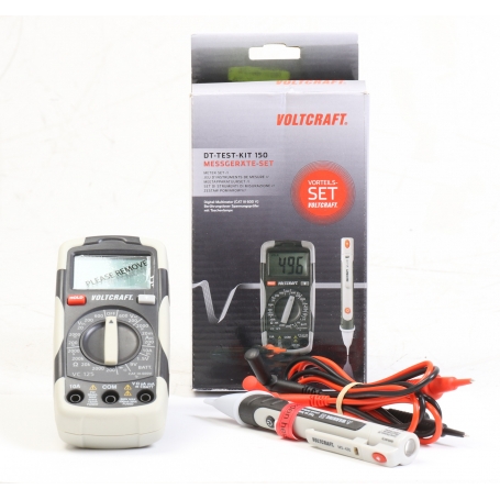VOLTCRAFT DT TEST KIT 150 Hand-Multimeter digital CAT III 600V Anzeige Counts 2000 grau schwarz (267881)