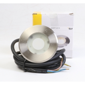 SLV DASAR FLAT 80 Outdoor Bodeneinbauleuchte, LED, 3,5W, 3000K, IP67, rund, edelstahl gebürstet (228412) (268222)