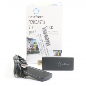 Renkforce renkCast 3 HDMI Streaming Stick AirPlay Miracast DLNA externe Antenne WLAN USB schwarz (269425)