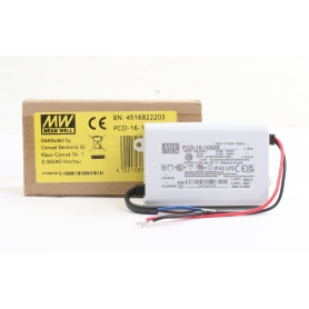 Mean Well PCD-16-1050B LED Treiber Trafo Netzteil Konstantstrom PFC-Schaltkreis dimmbar 16W 1,05A 12-16 V/DC weiß (270606)