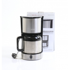 Clatronic KA 3805 Kaffeemaschine Filterkaffeemaschine Fassungsvermögen 10 Tassen Isolierkanne Edelstahl schwarz (271032)