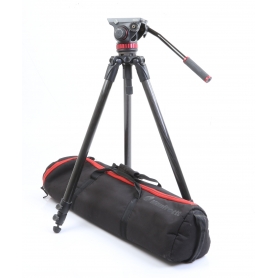 Manfrotto 535 MPRO Carbon Stativ mit MVH502AH Fluid Kopf (271235)