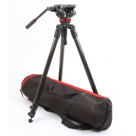 Manfrotto 535 MPRO Carbon Stativ mit MVH502AH Fluid Kopf (271236)