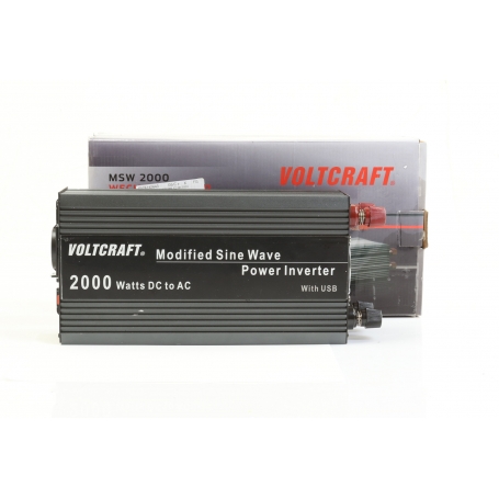 Voltcraft MSW 2000-24-G Wechselrichter Sinuswandler Schraubklemme Schutzkontakt-Steckdose silber (273903)
