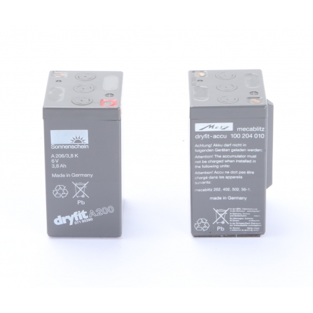 Metz Mecablitz Sonnenschein Akku dryfit A200 A 206/3,8K 6V 3,8Ah (270779)