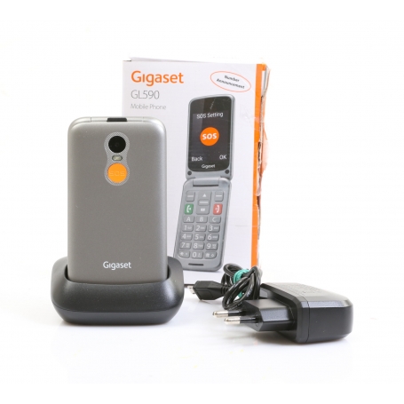Gigaset GL590 2,8 Smartphone Handy Senioren-Klapp-Handy Notruftaste 32MB grau (275090)
