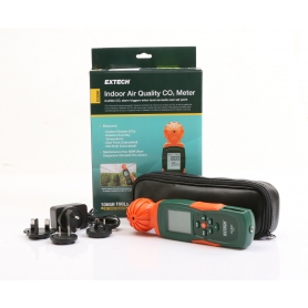 Extech CO240 Kohlendioxid-Messgerät 0-9999ppm CO2 Temperatur Luftfeuchtigkeit 75ppm grün orange (275489)
