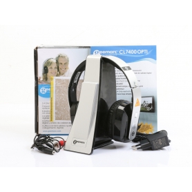 Geemarc CL7400 OPTI In Ear Kopfhörer Over Ear Headset TV Funk 125dB 1,4GHz grau (275649)