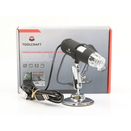 TOOLCRAFT TO-5139591 USB Mikroskop Mikroskopkamera 2MP digitale Vergrößerung max 200x schwarz (275674)